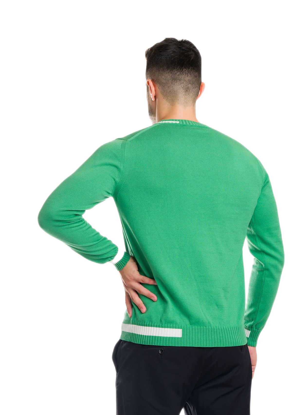 retro maglia uomo in cotone organico gasato verde