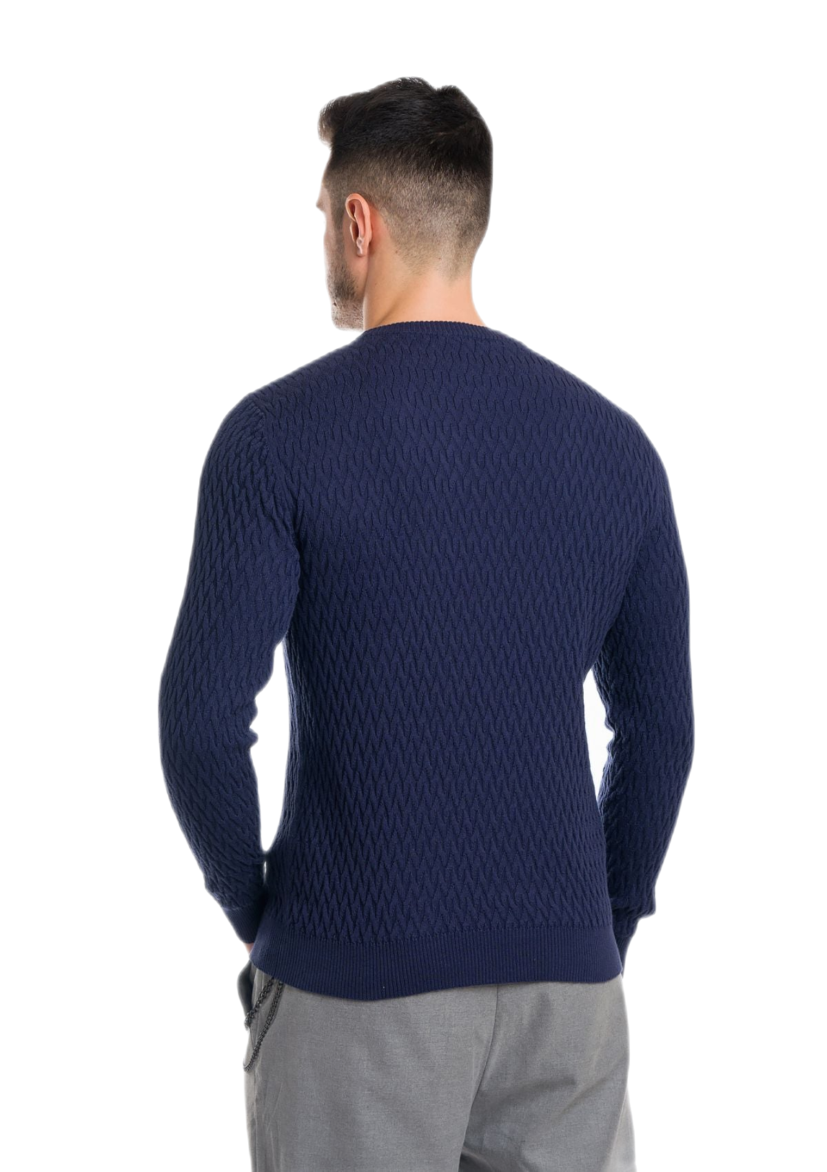 retro maglia uomo leggera in cotone e cashmere blu