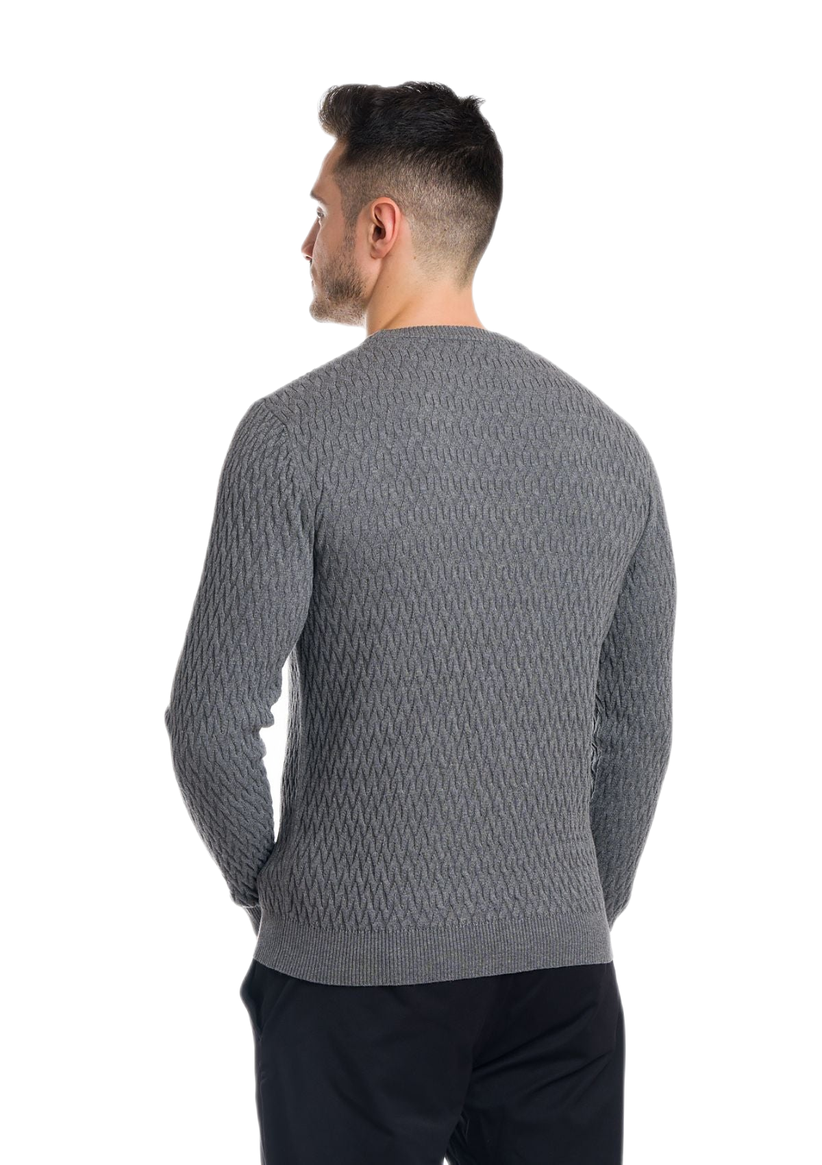 retro maglia uomo leggera in cotone e cashmere grigia