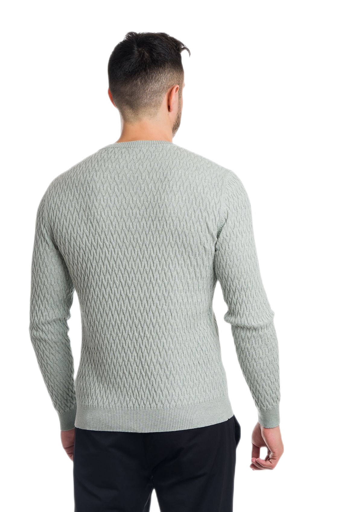 retro maglia uomo leggera in cotone e cashmere verde acqua