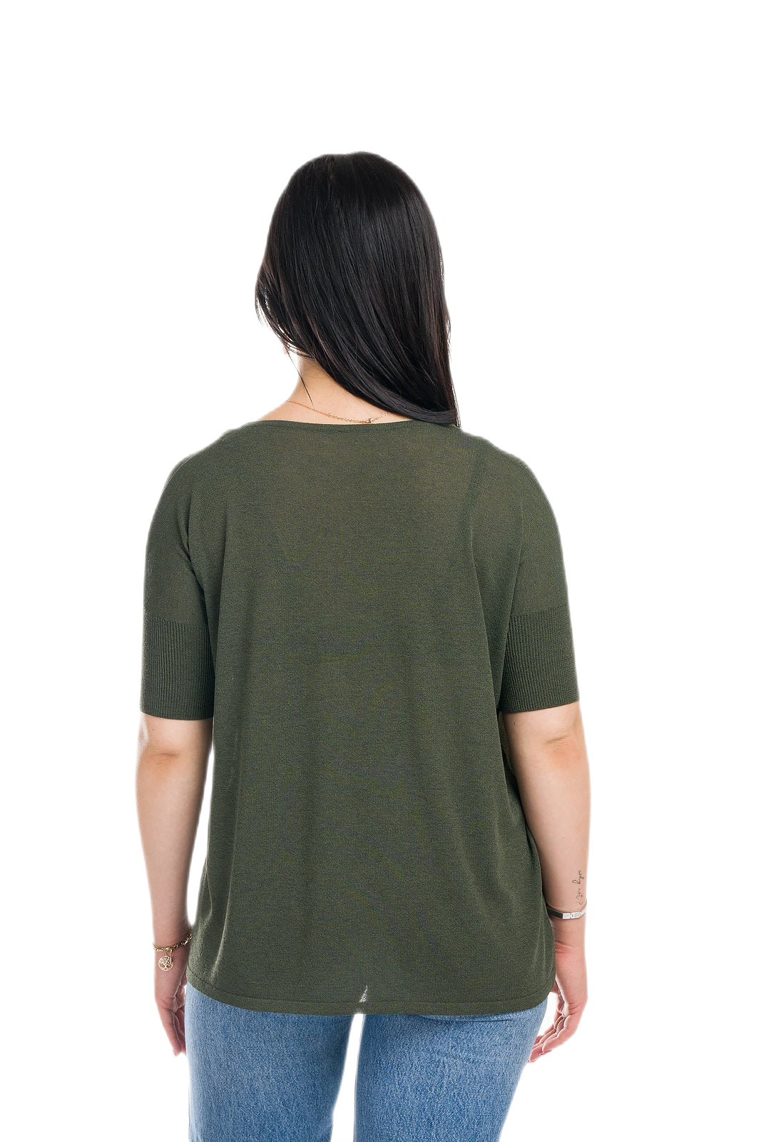 retro maxi maglia leggera donna in viscosa verde