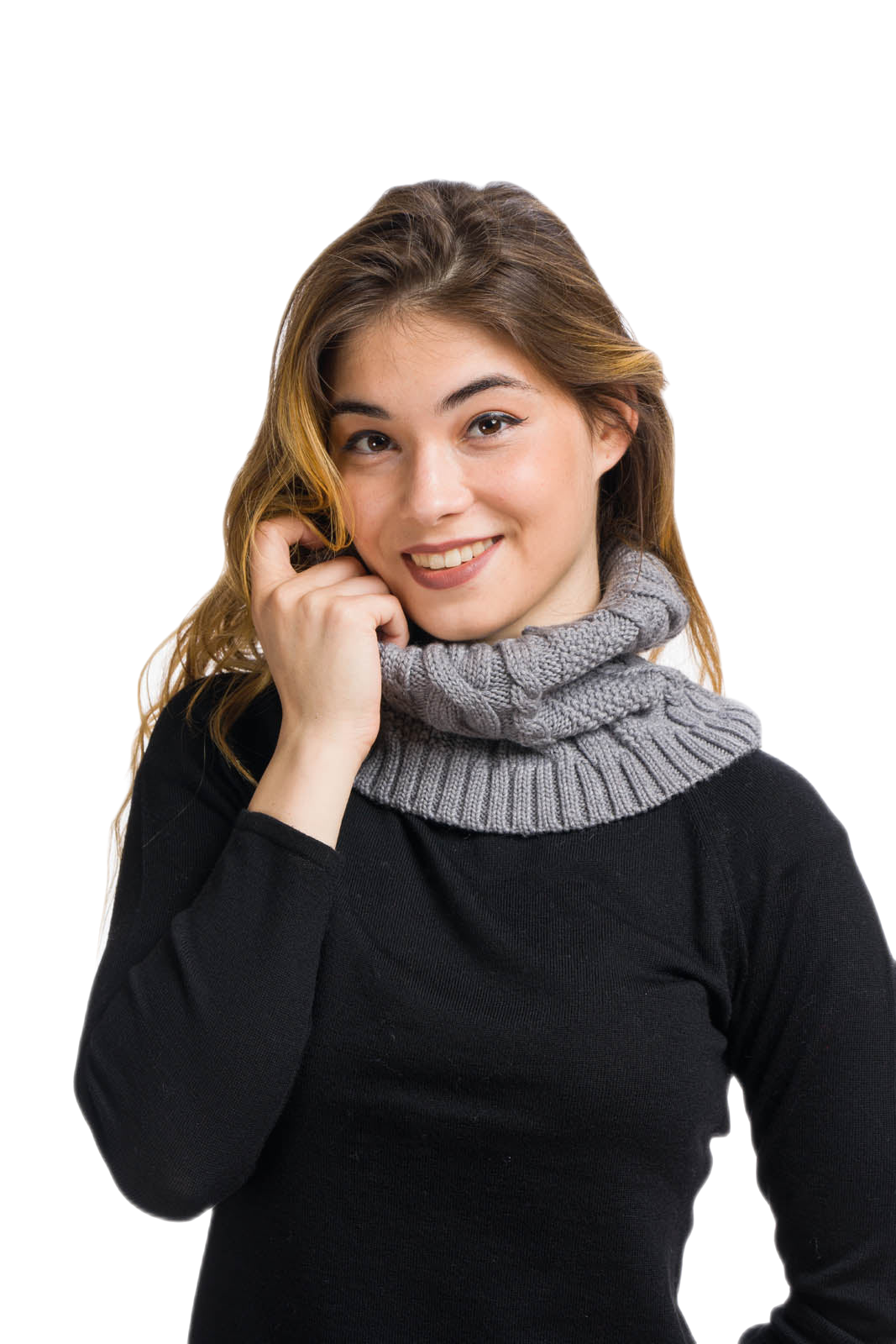 scaldacollo donna grigio melange