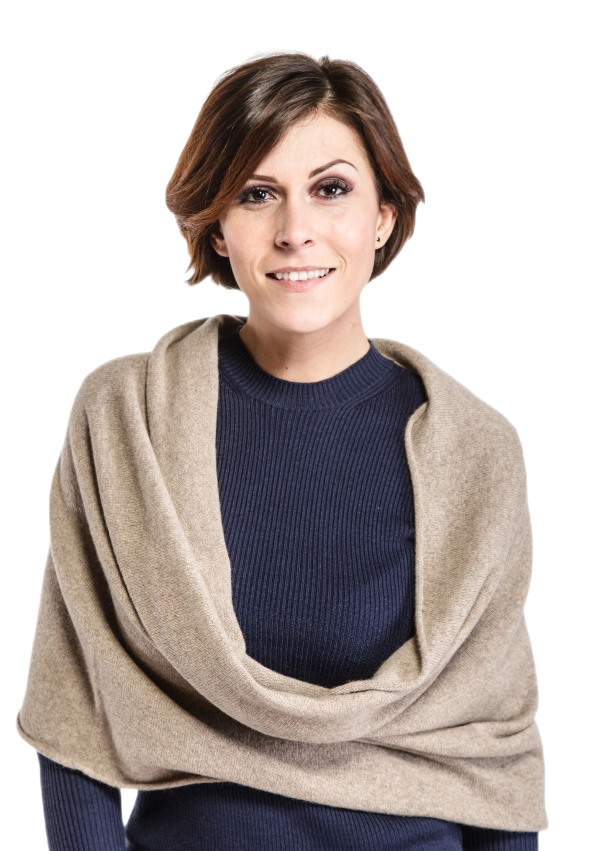 scialle coprispalle in cashmere beige