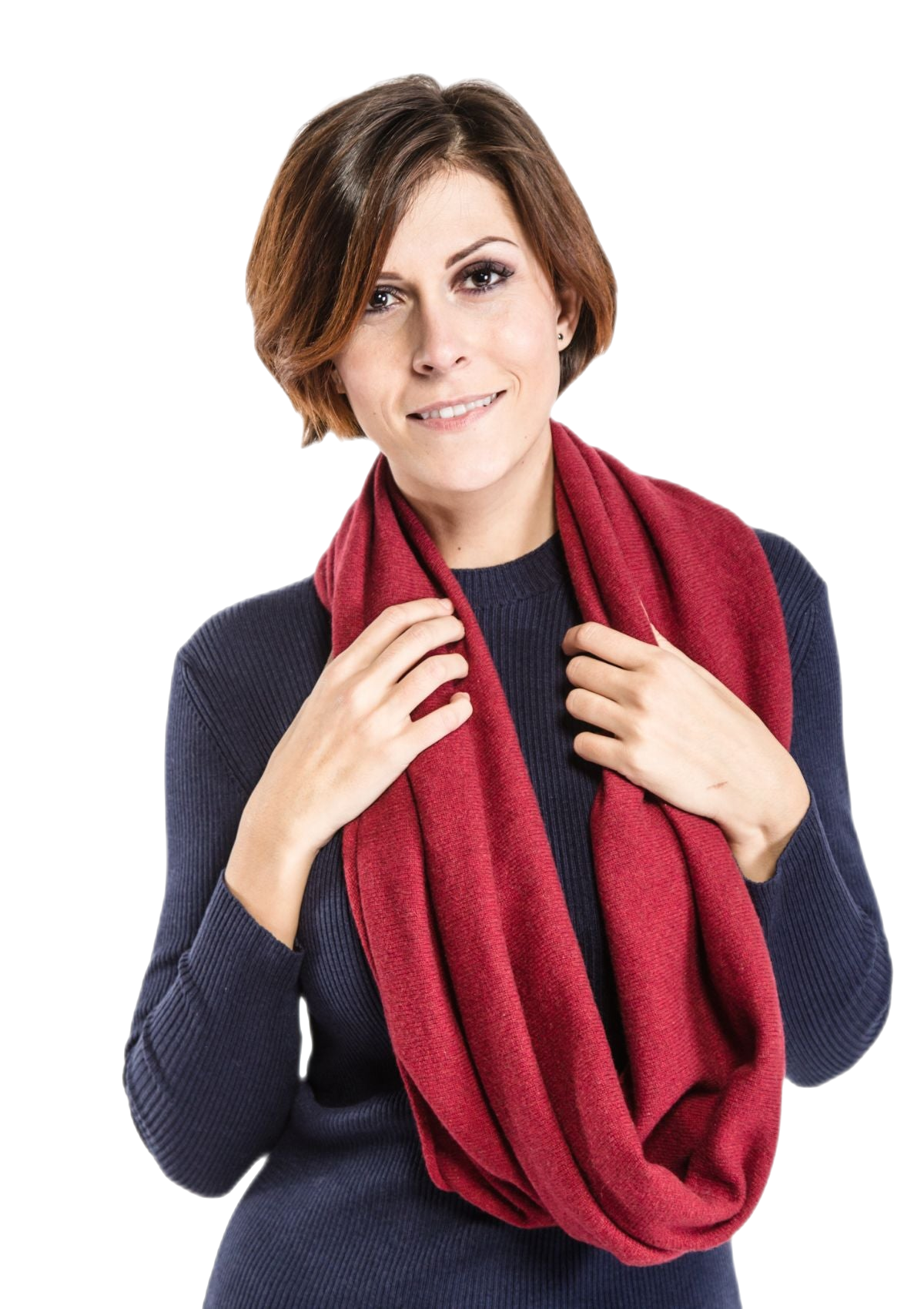 scialle in cashmere bordeaux