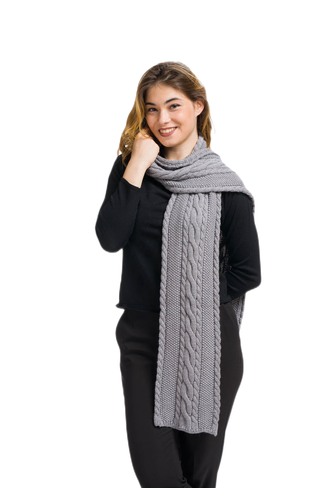 sciarpa donna grigia