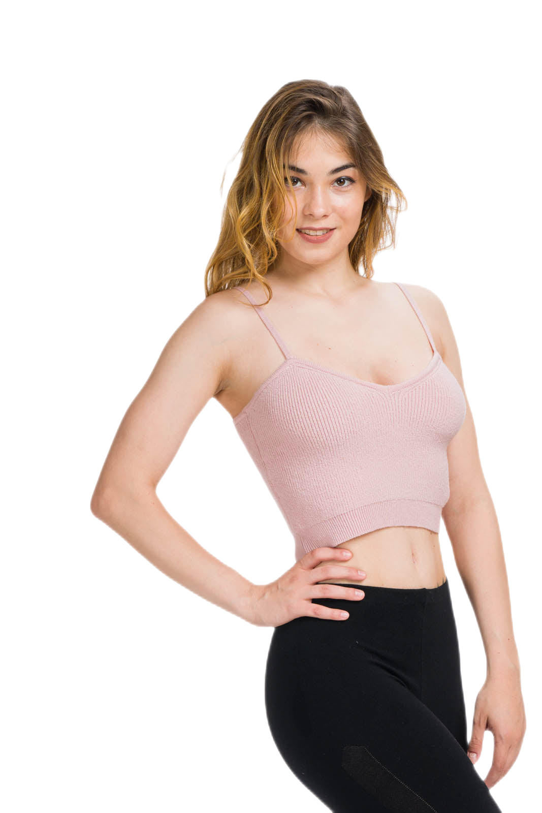 top in lana merino rosa antico