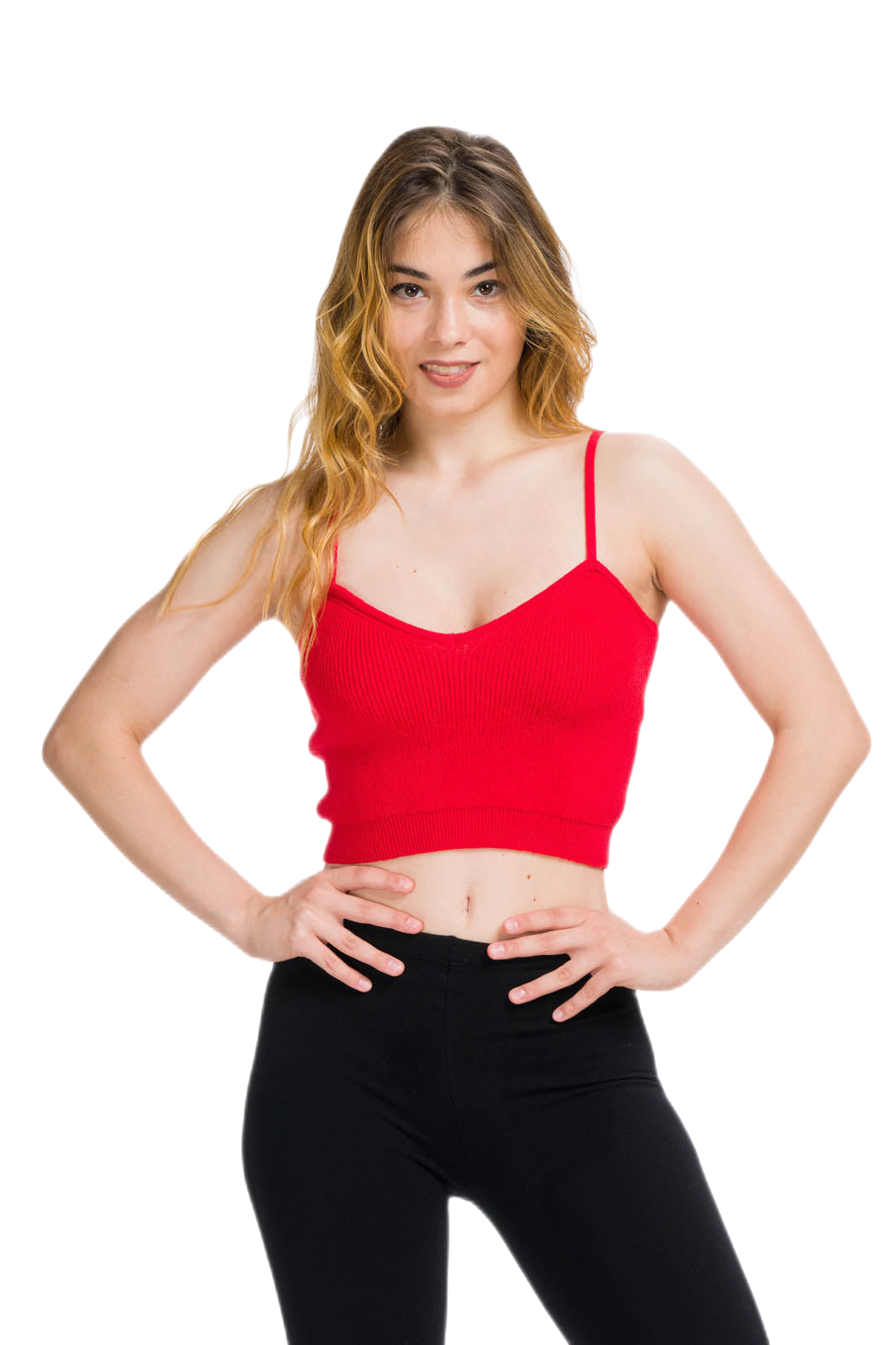 top in lana merino rosso