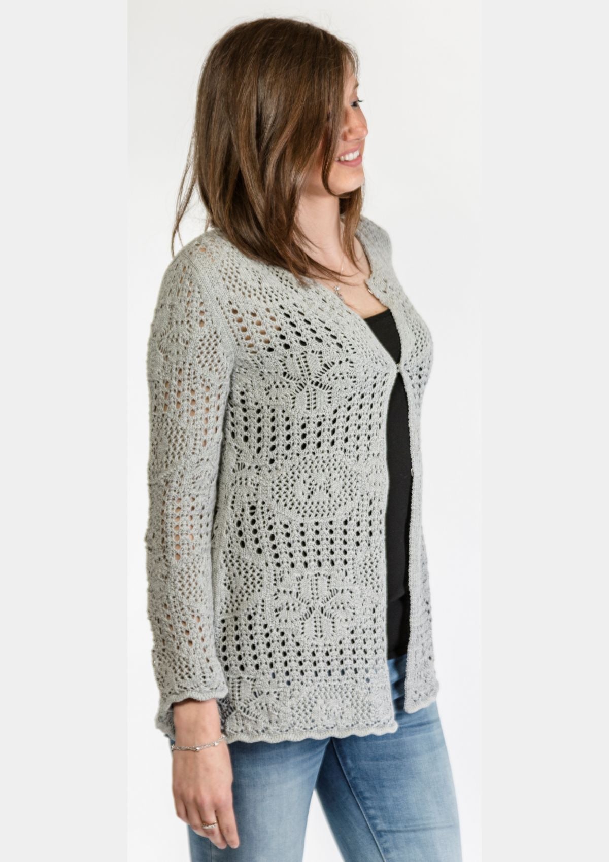 giacca in pizzo donna grigia