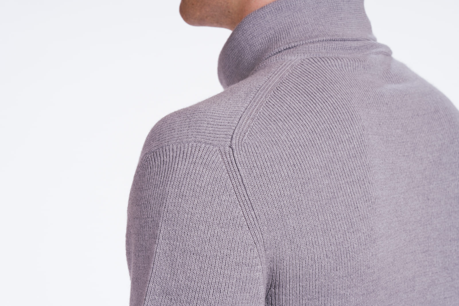 retro cardigan uomo collo alto in lana merino colore grigio