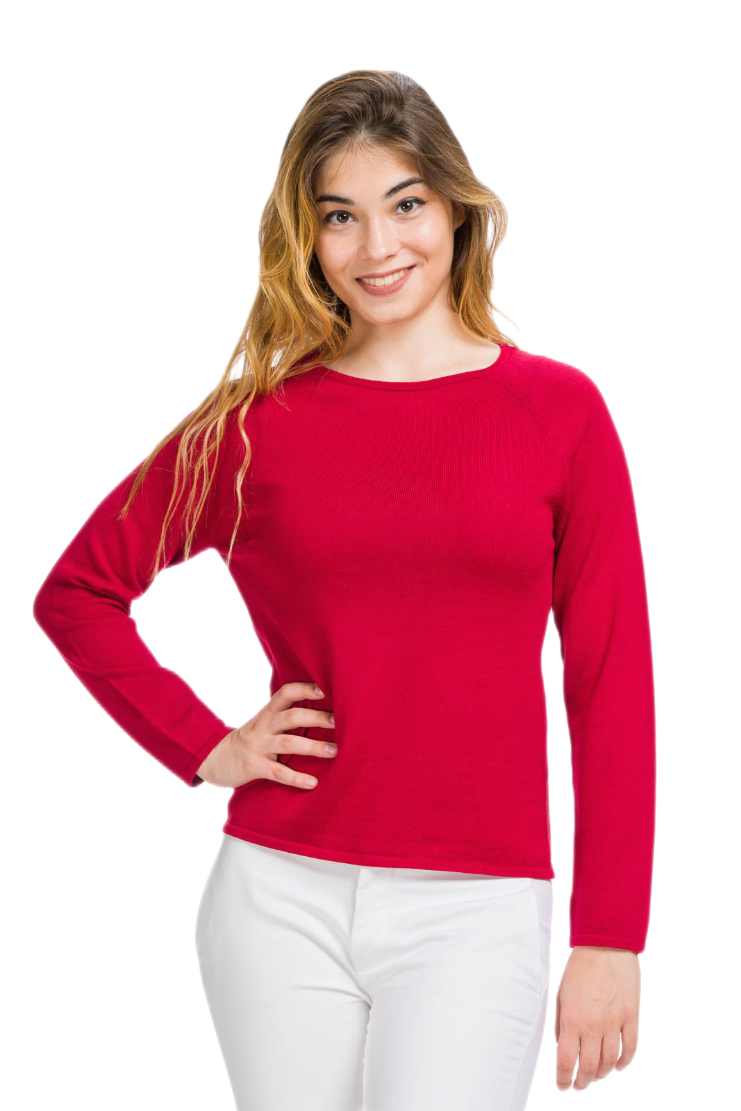 Maglia donna in lana rossa