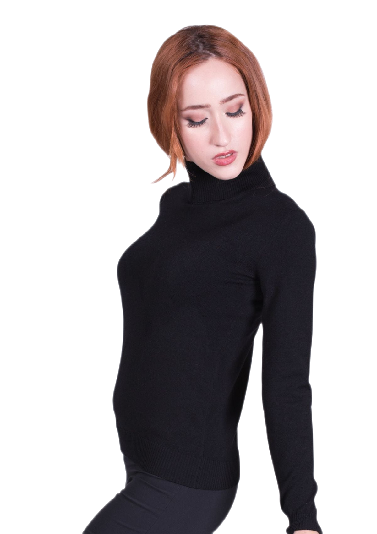 Dolcevita donna in lana elasticizzata nera