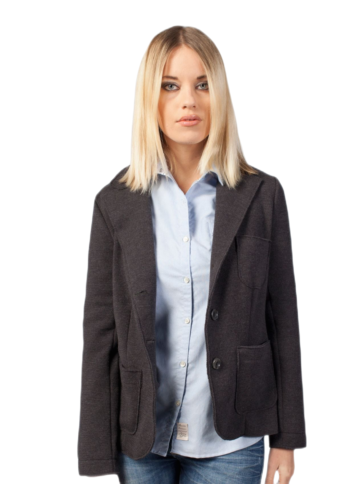 giacca donna in lana merino colore grigio antracite