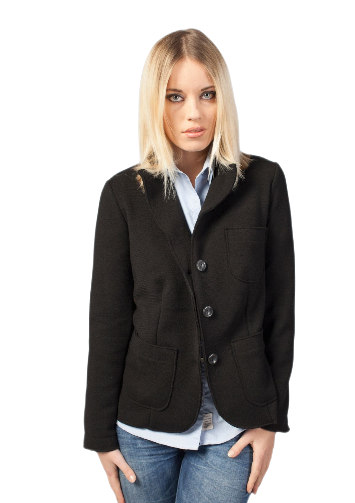 giacca donna in lana merino colore nero