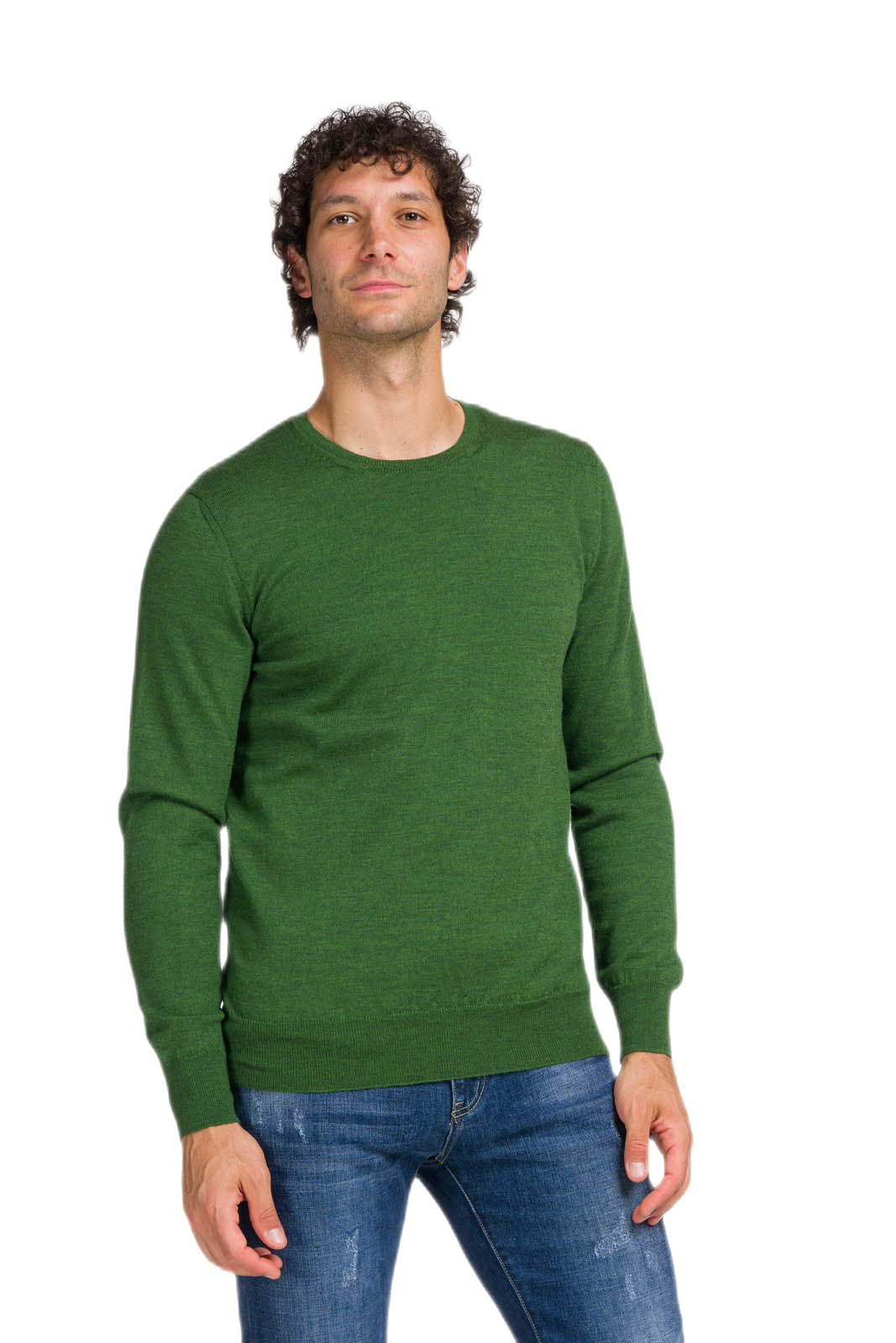 maglia girocollo uomo verde