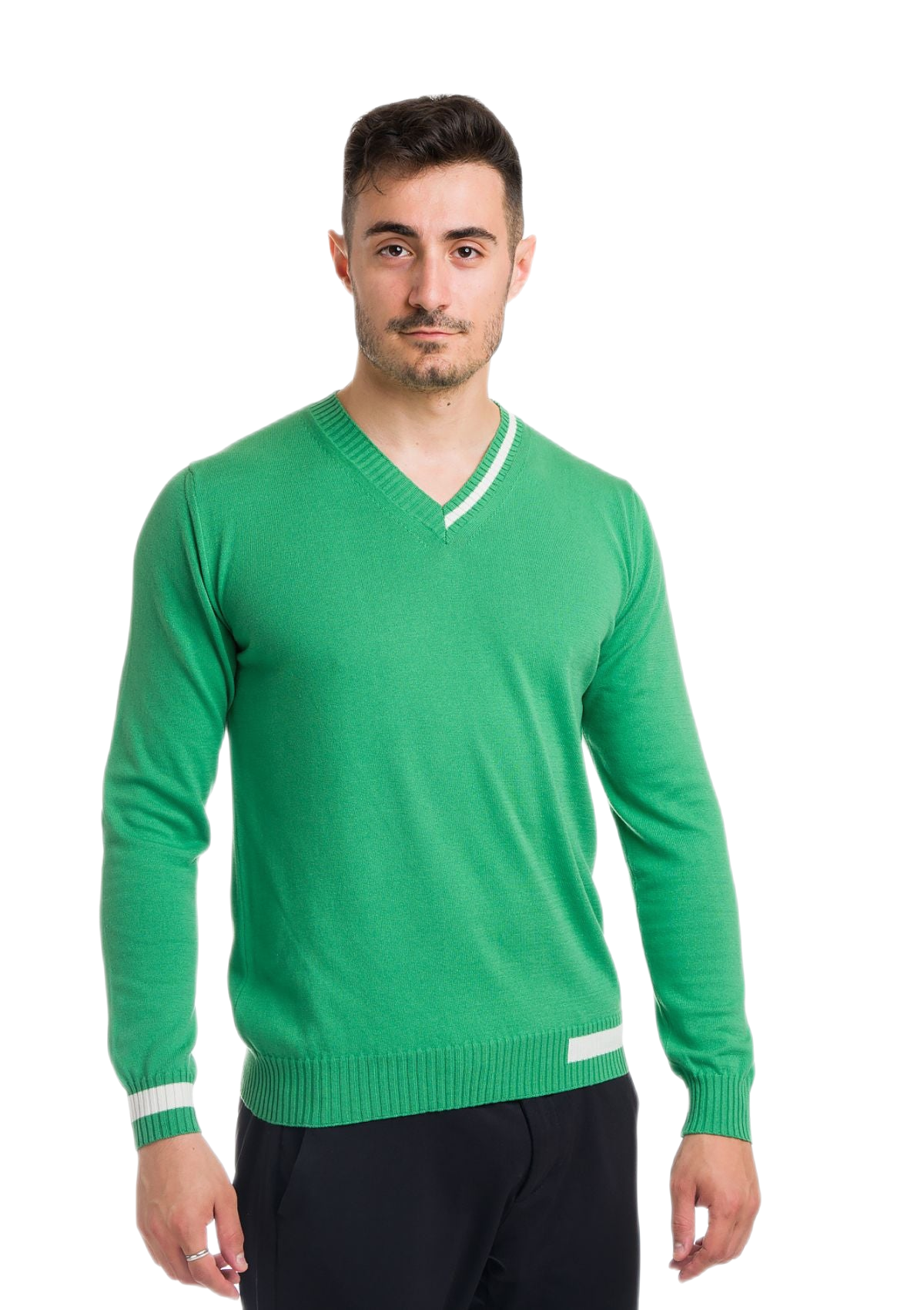 maglia uomo in cotone organico gasato verde