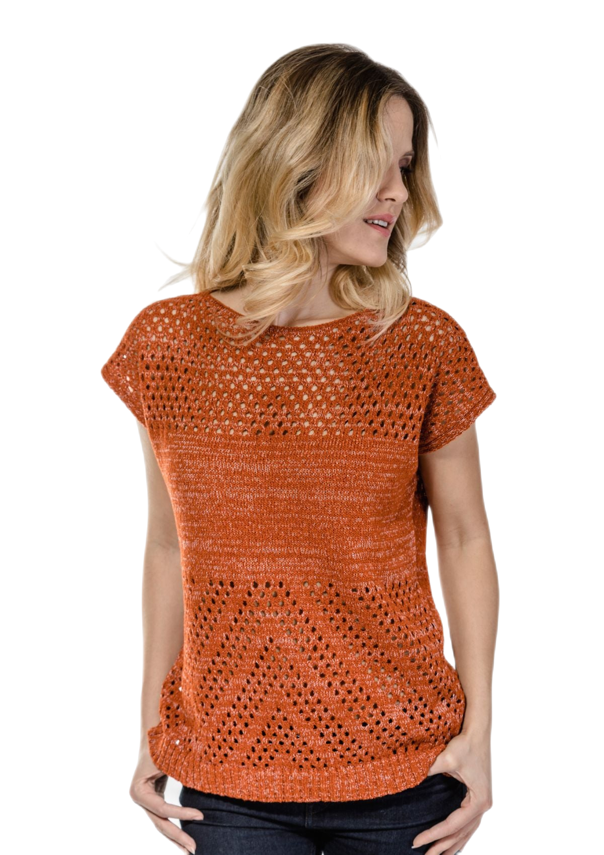 maglietta arancione cotone donna