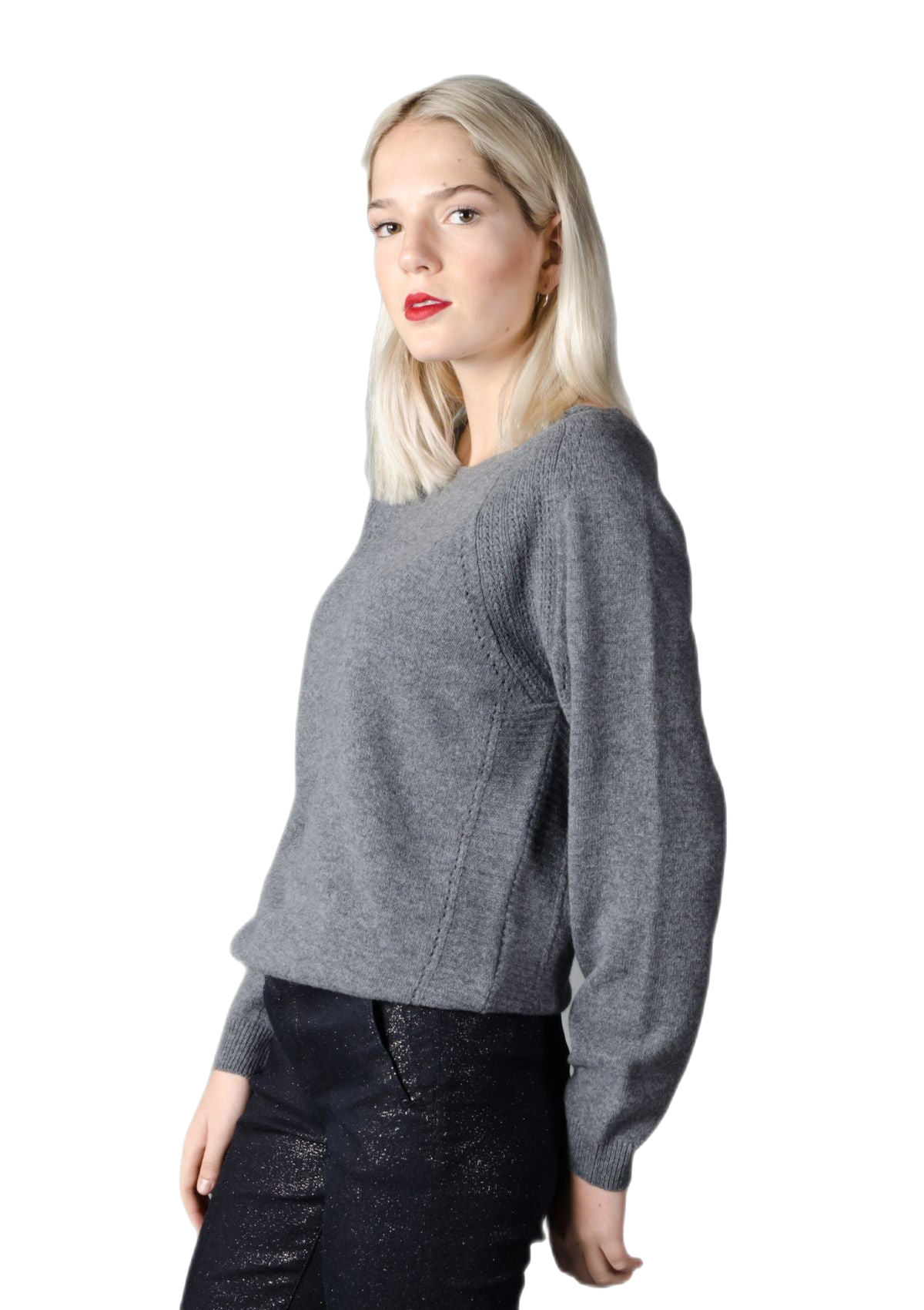 maglione donna ampio colore grigio antracite