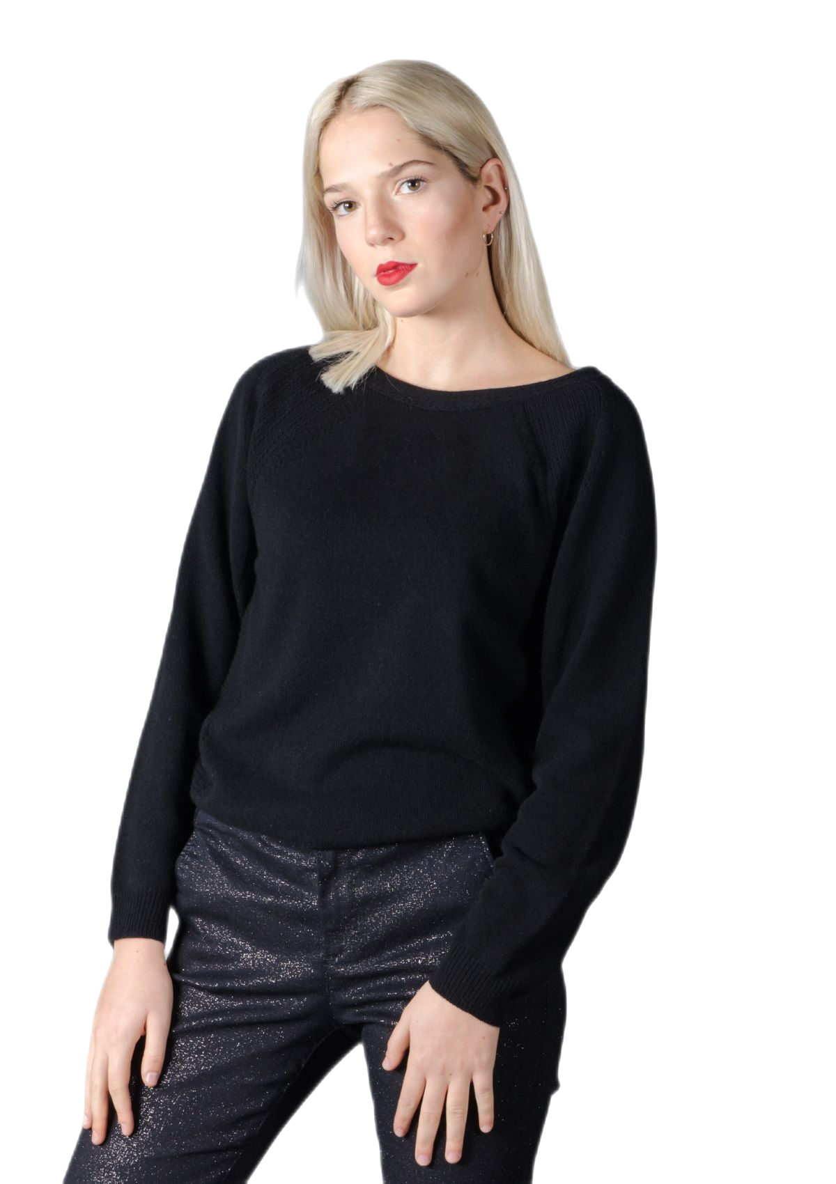 maglione donna ampio colore nero