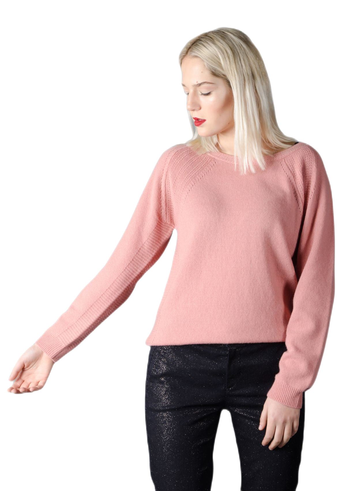 maglione donna ampio colore rosa