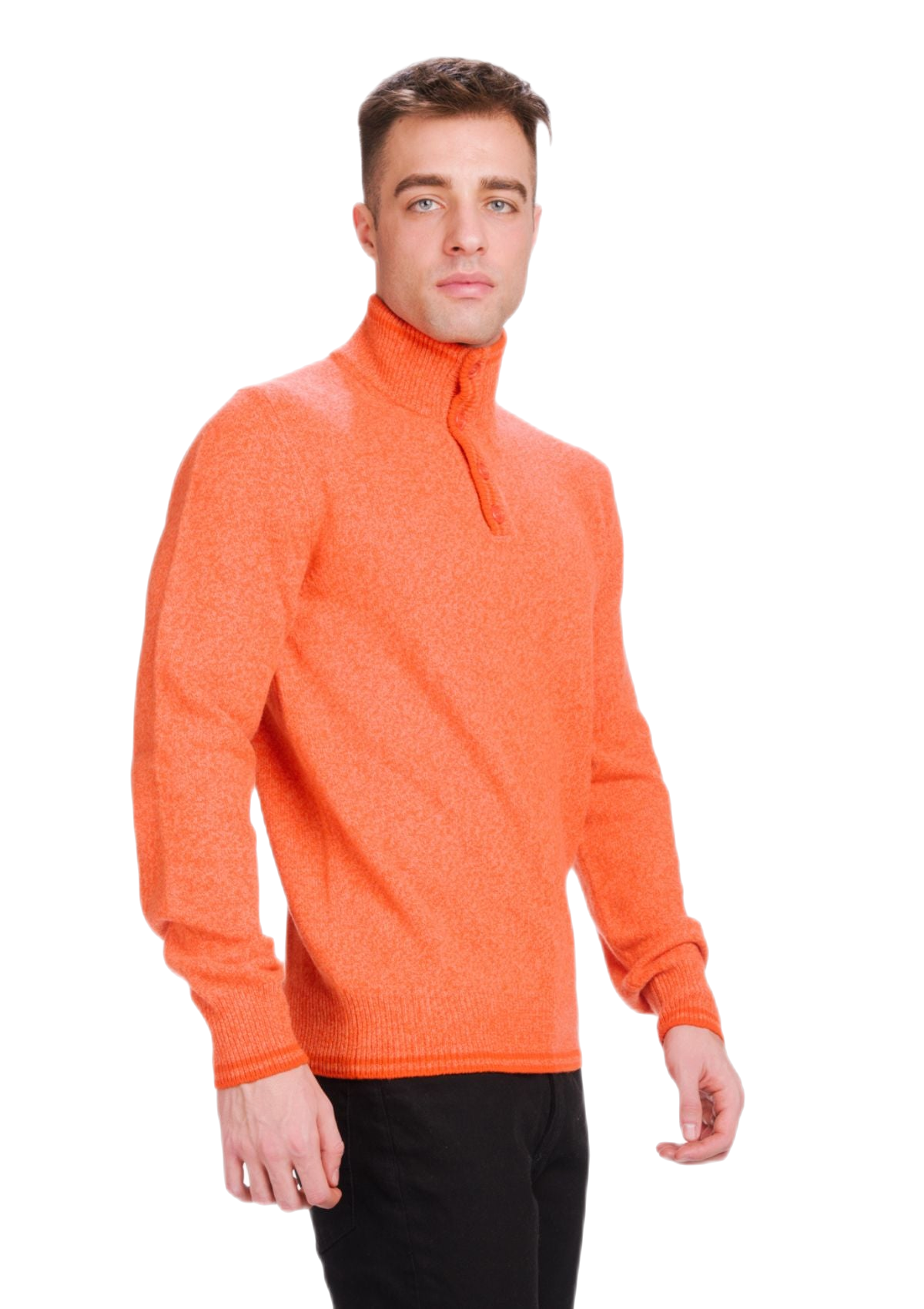 maglione in lana merino e cashmere uomo colore arancione