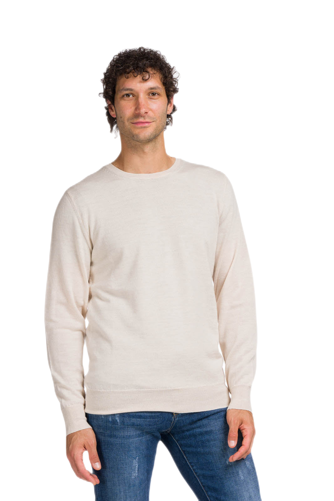 maglione uomo in cashmere bianco