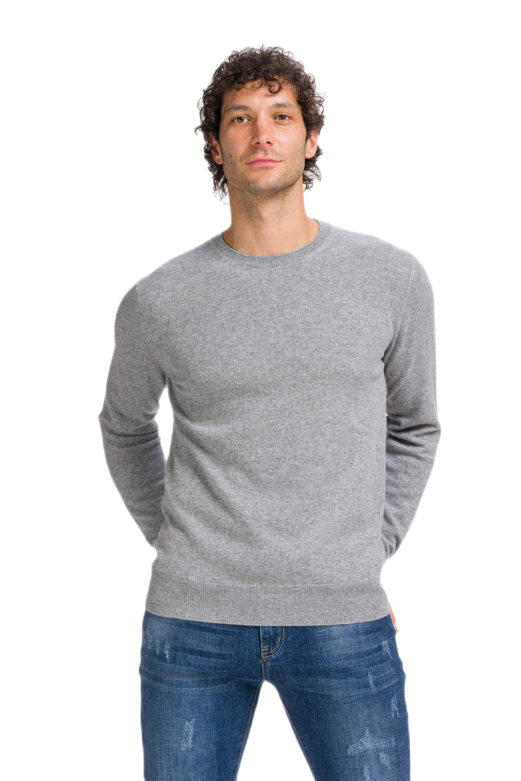 maglione uomo in cashmere grigio