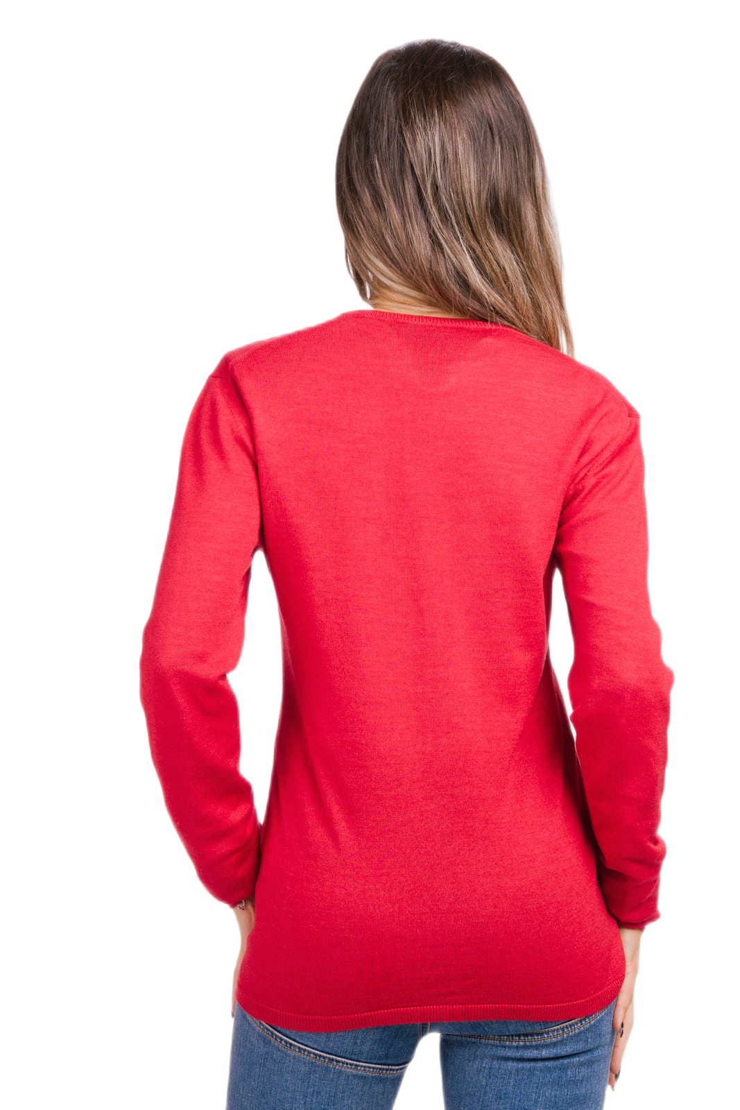 retro cardigan donna aderente in lana e seta colore rosso