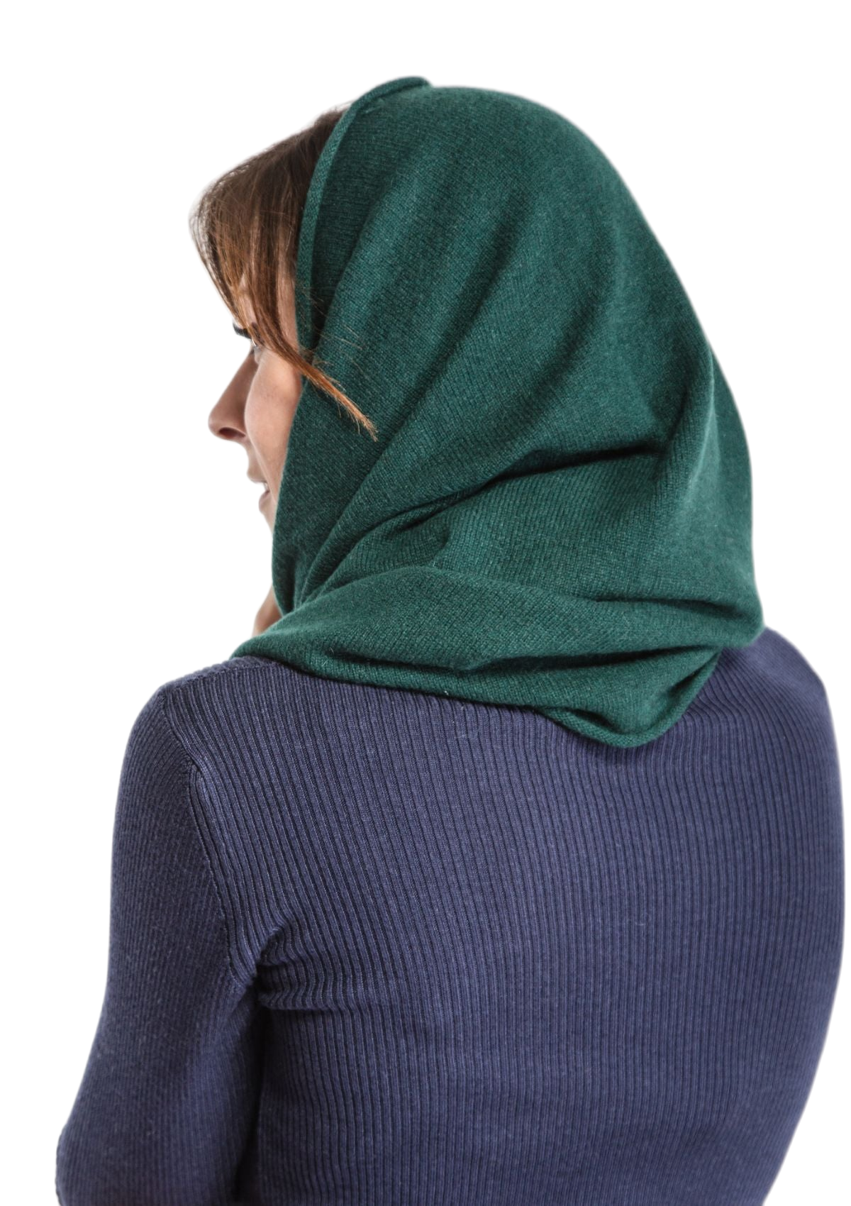 retro copricapo donna in cashmere verde