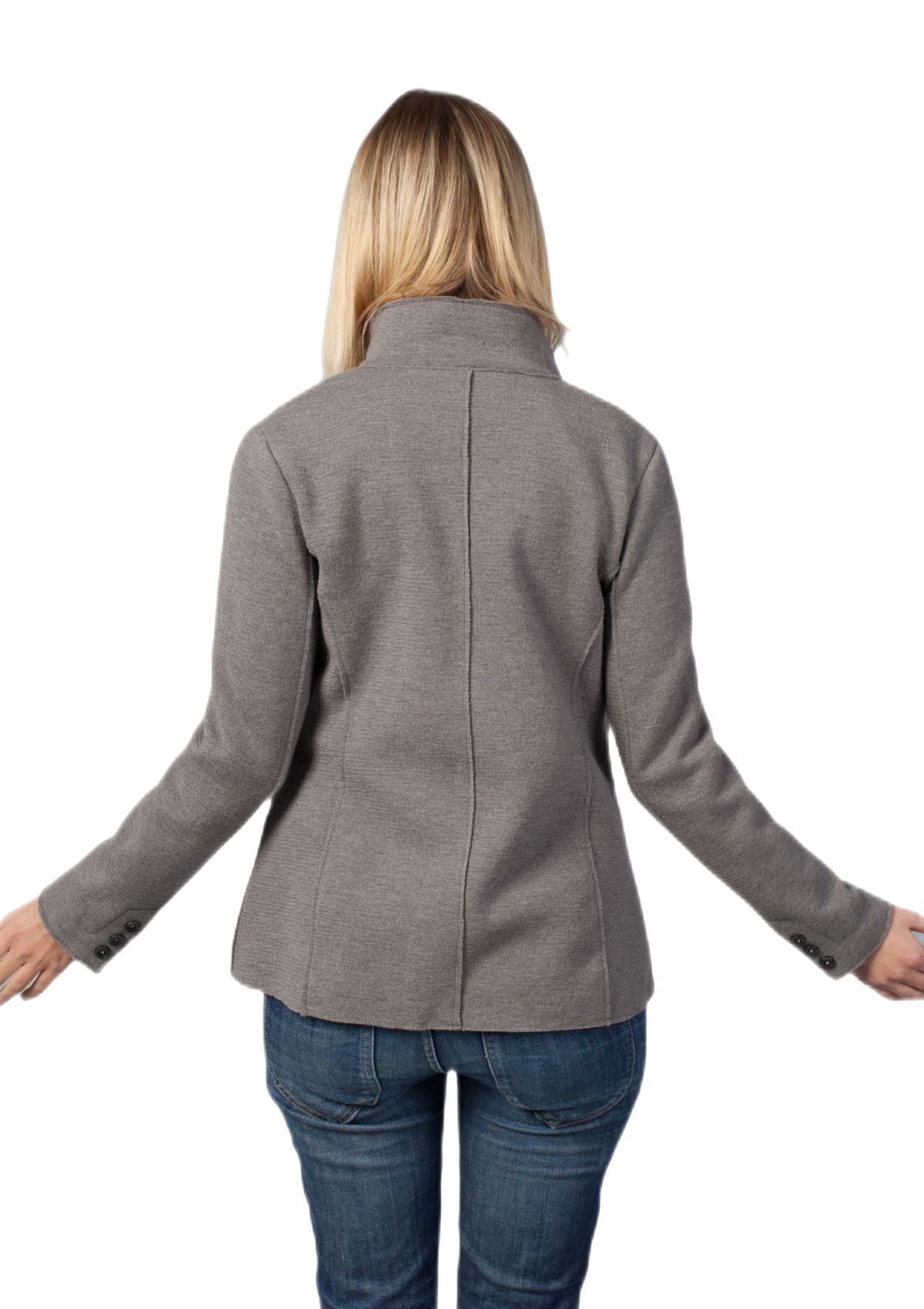 retro giacca donna in lana merino colore grigio