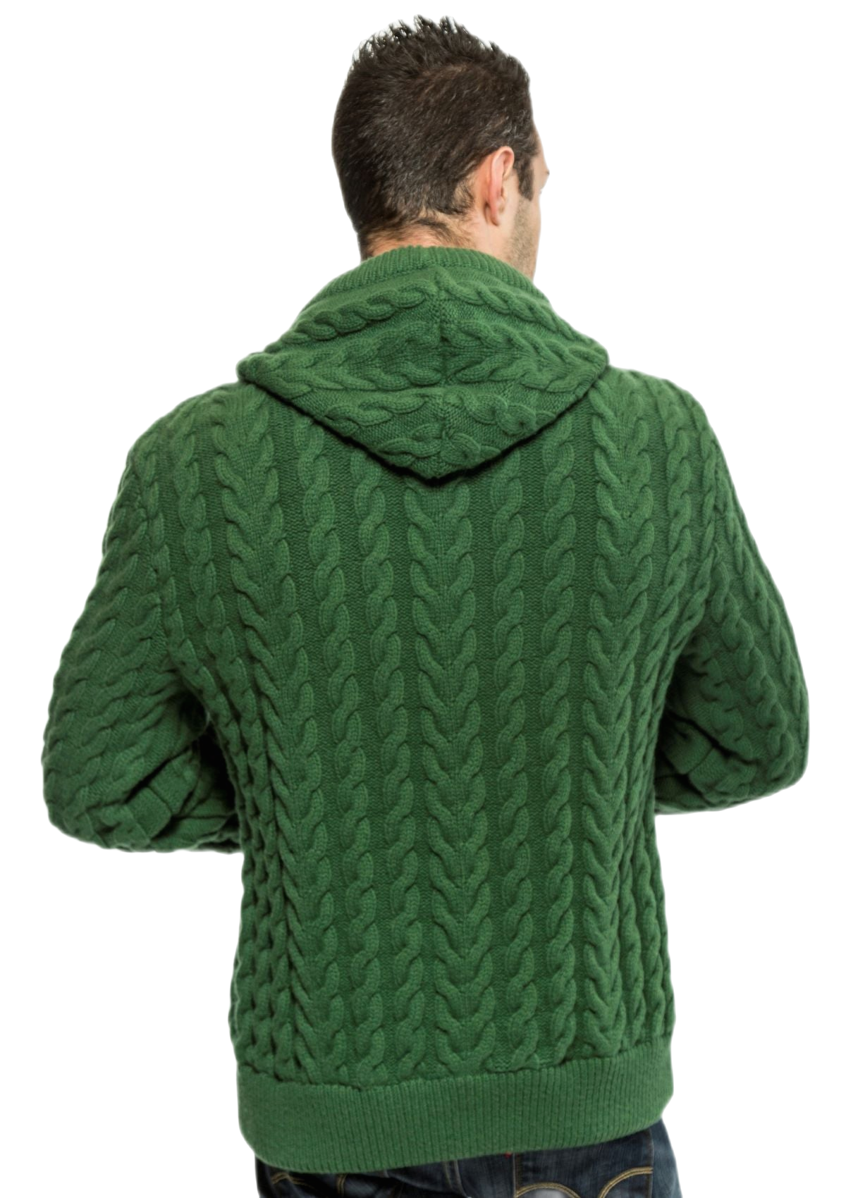retro giubbotto uomo in lana e cashmere verde