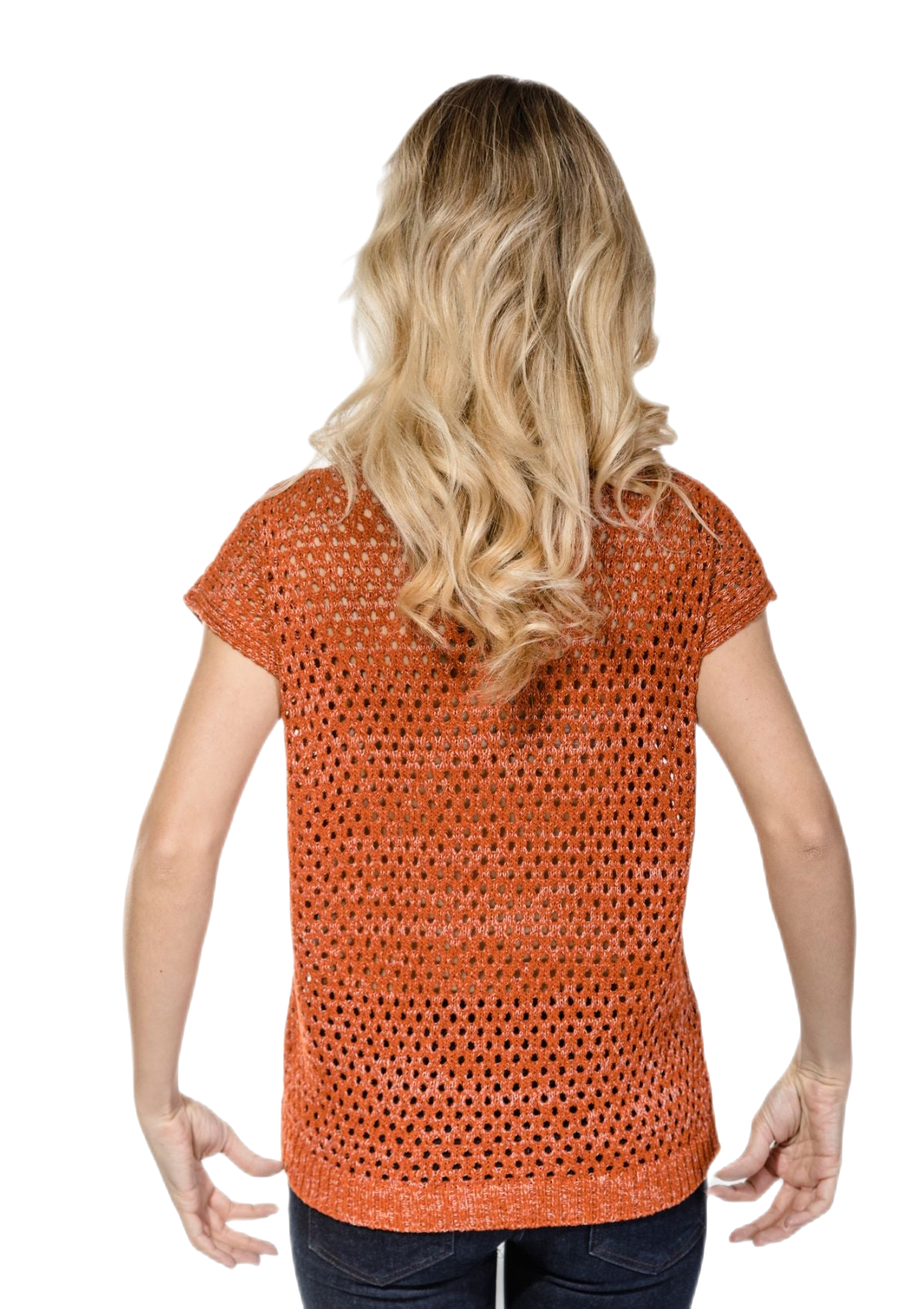 retro maglietta arancione cotone donna