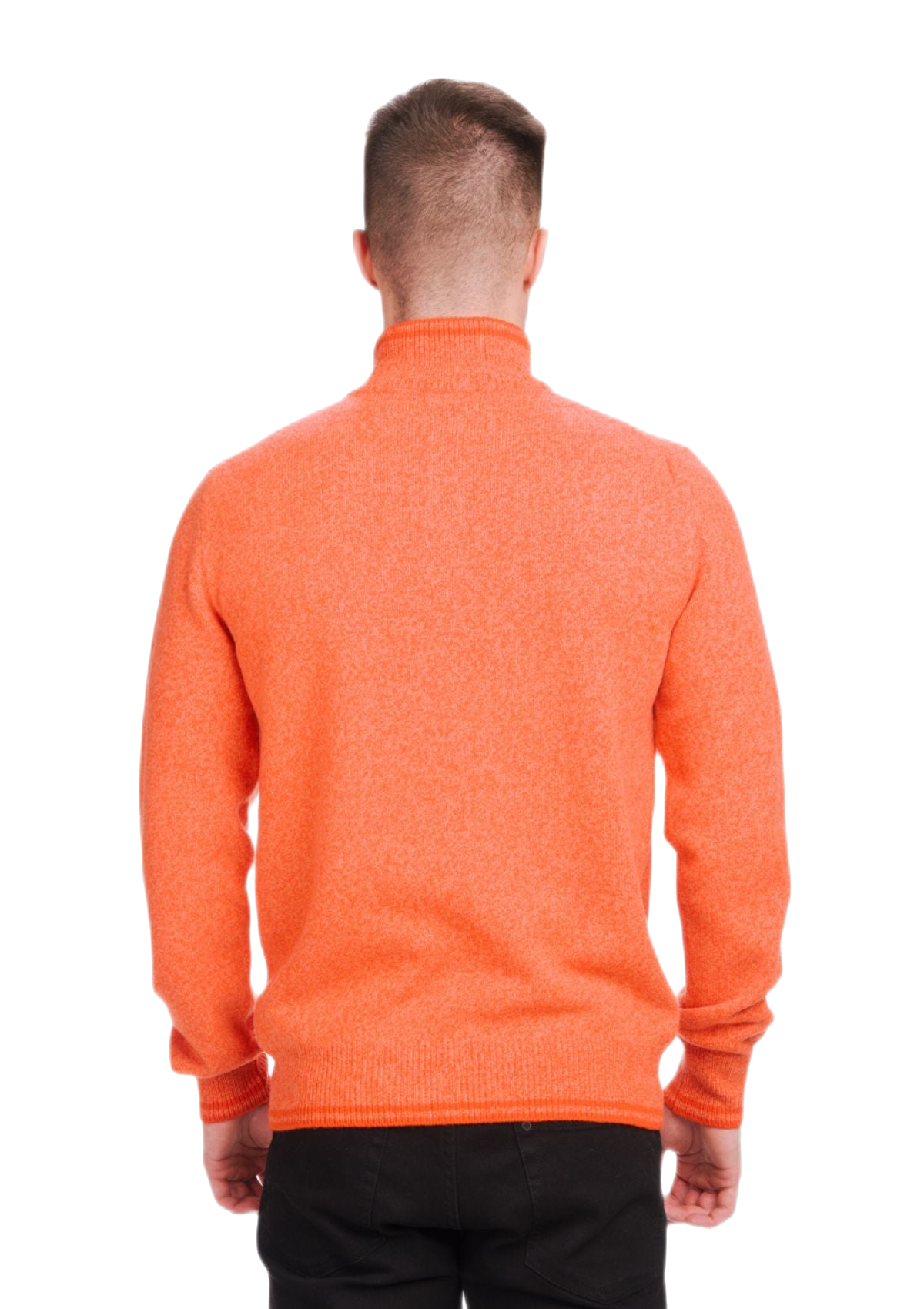 retro maglione in lana merino e cashmere uomo colore arancione