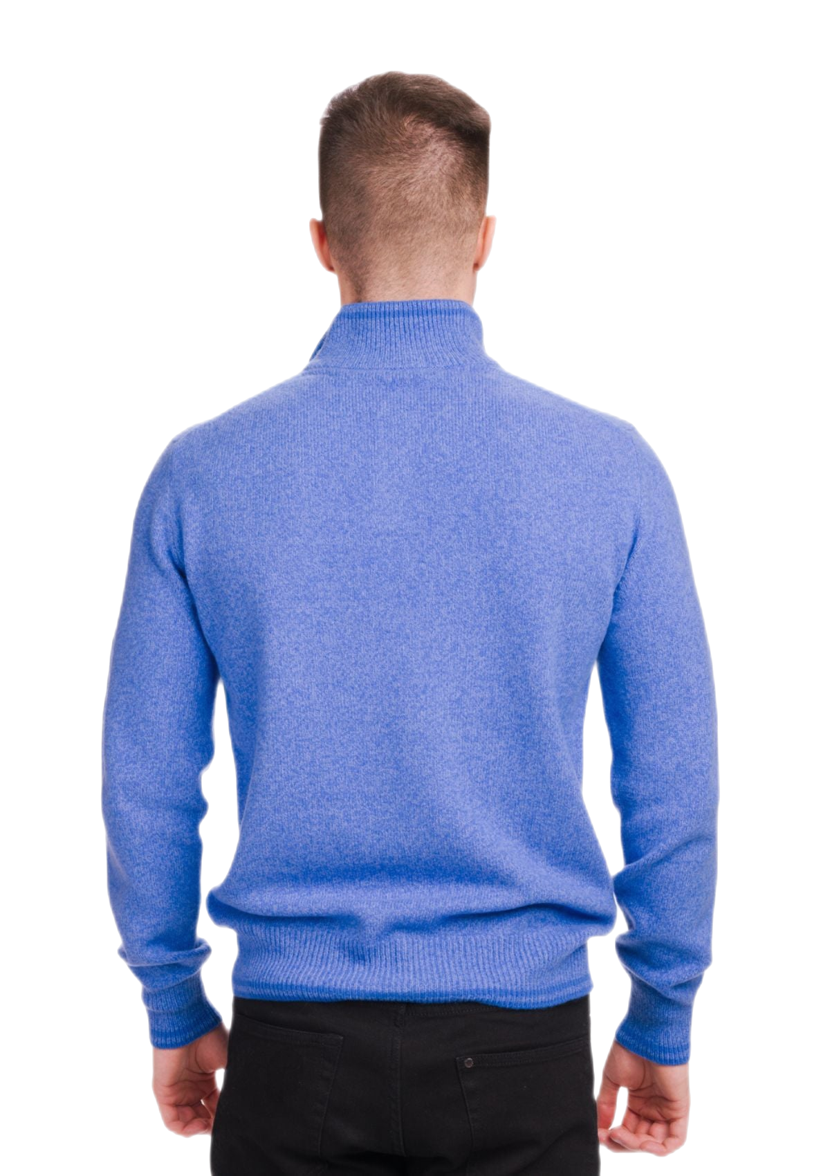 retro maglione in lana merino e cashmere uomo colore azzurro