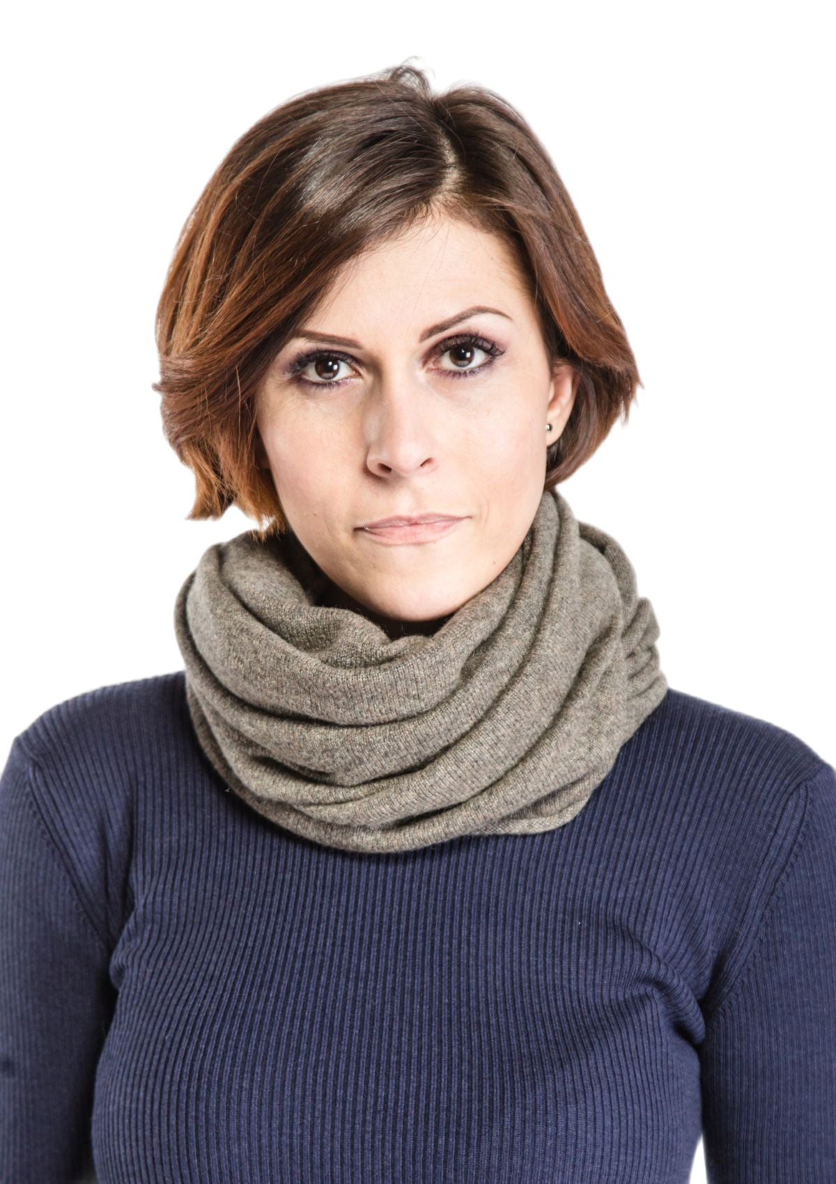 sciarpa donna in cashmere color tortora